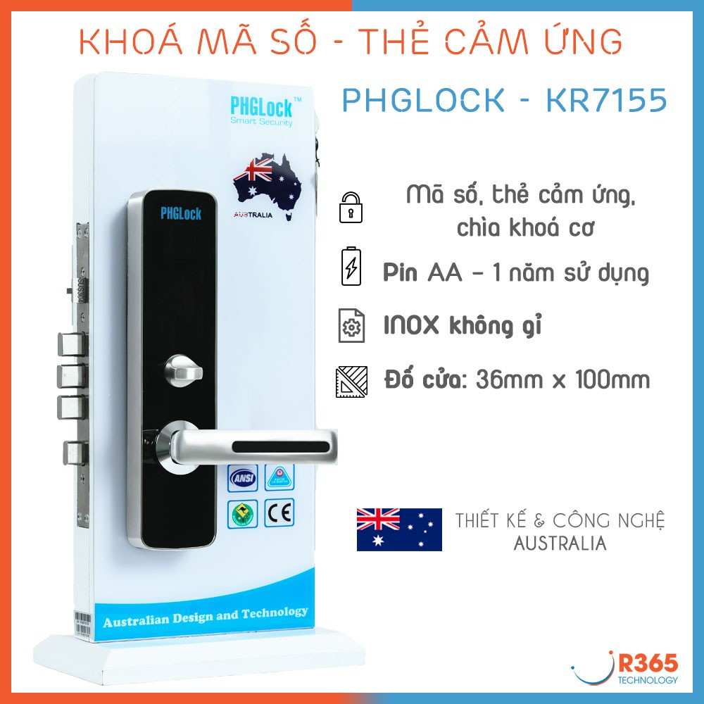 Khóa cửa điện tử PHGLock KR7155 PHGLOCK KR7155