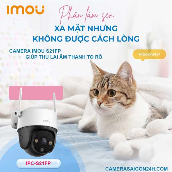 lắp camera wifi ngoài trời imou S21FP ghi âm