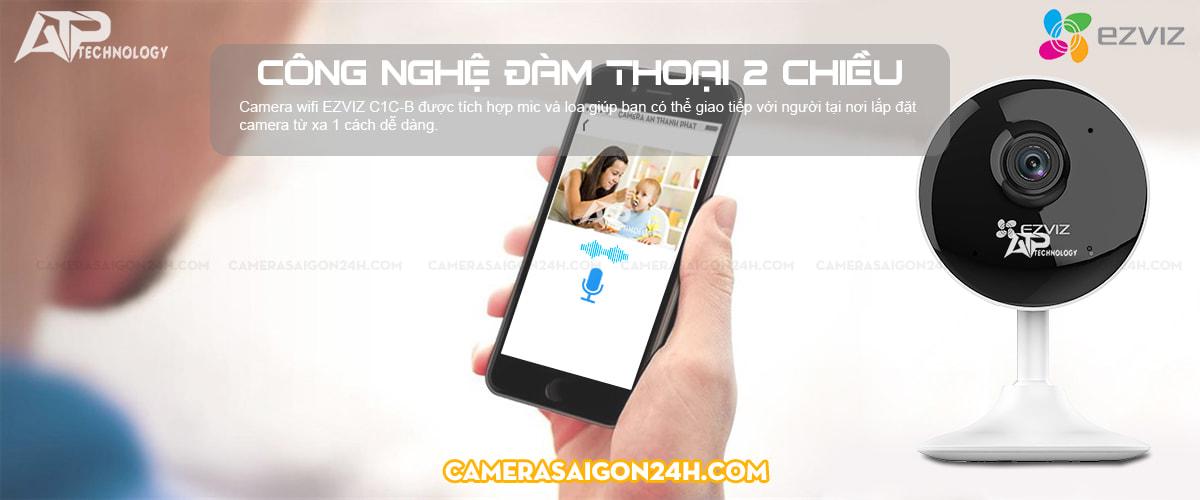 lắp camera wifi ezviz c1c đàm thoại 2 chiều