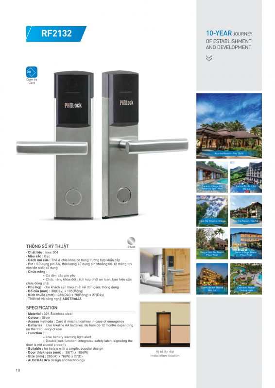 Khóa thông minh cho khách sạn PHGLOCK RF2132