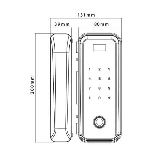 Khóa cửa kính vân tay ZKTeco GL300
